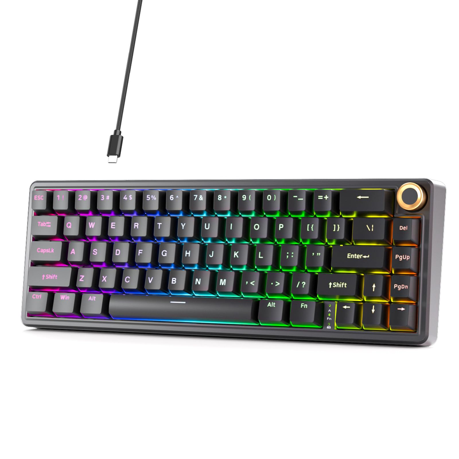 Amazon | DIERYA DK68E ゲーミングキーボード 60% 有線 - ガスケット